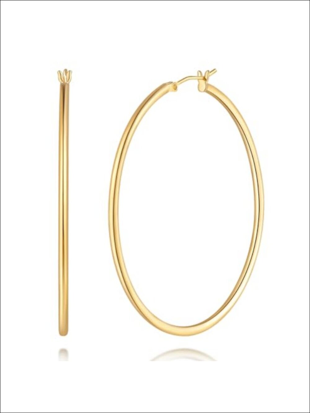 14K Gold Plated Hoop Earrings Hypoallergenic Women Minimalist Everyday